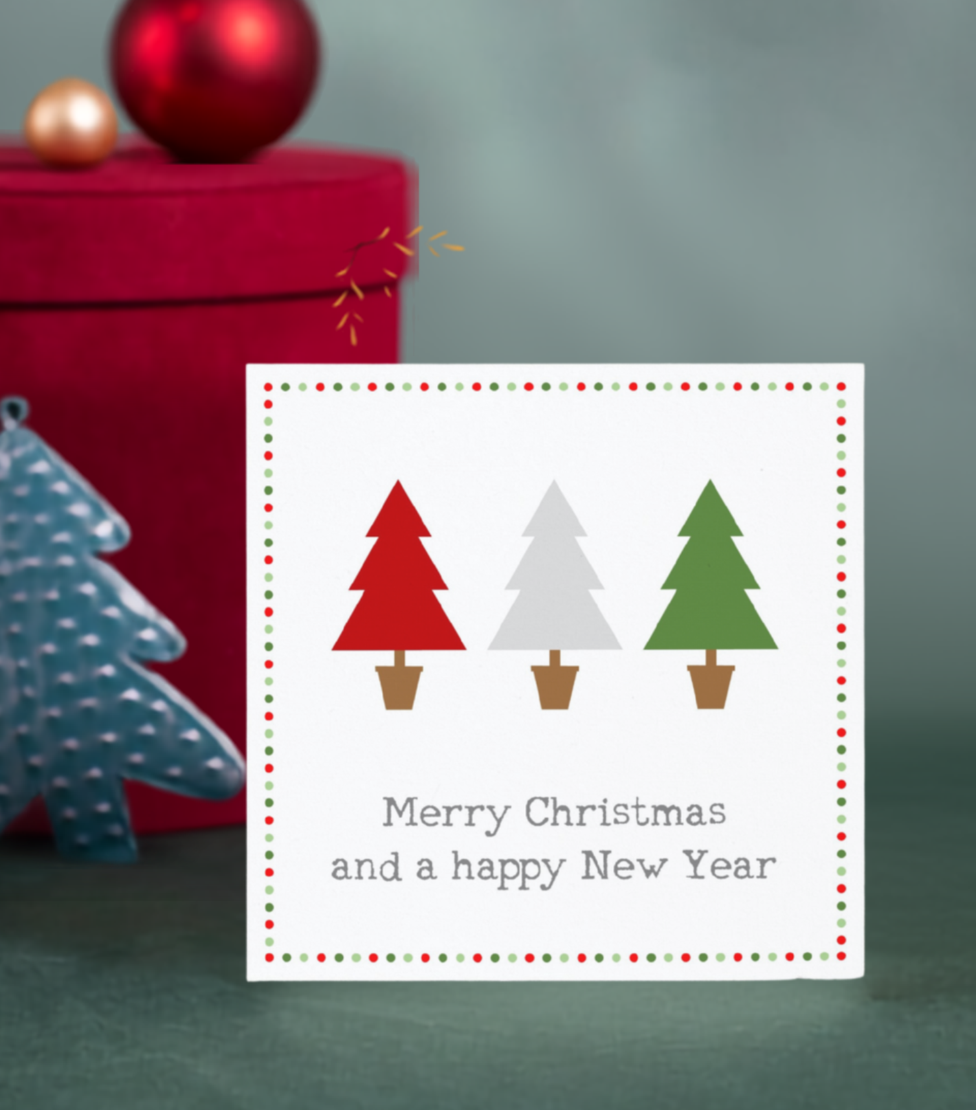 Three Christmas Trees Christmas Cards