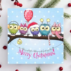 Celebratory Owls Christmas Cards