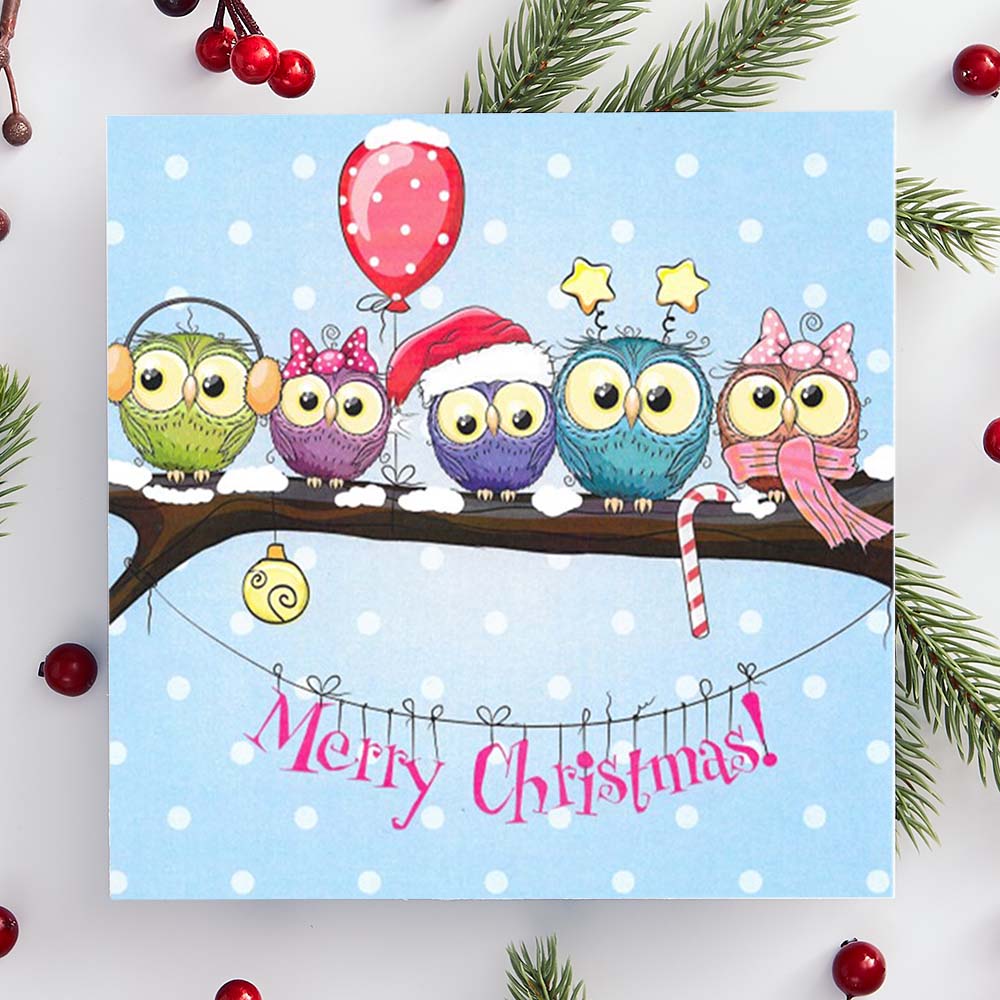 Celebratory Owls Christmas Cards
