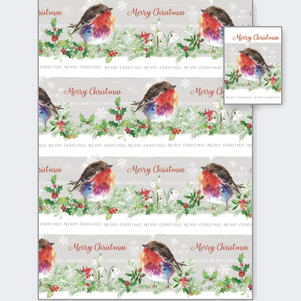 Fluffy Robin Wrapping Paper - Image 4