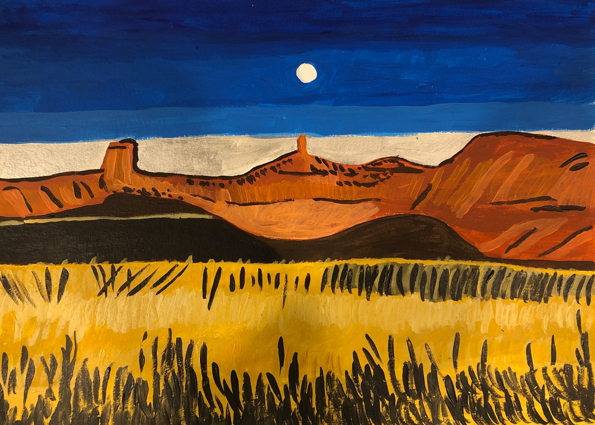 Bluebrown Moon Landscape - Alice A - Image 9